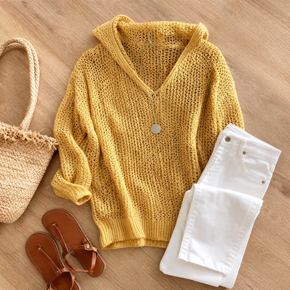 Knit Hooded Layering Pullover