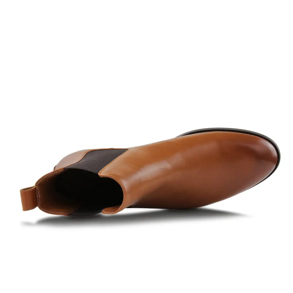Refined Faux-Leather Slip-On Elastic-Side Chelsea Boots