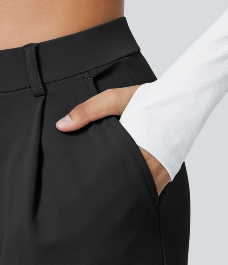 Straight Leg High Waist Trousers