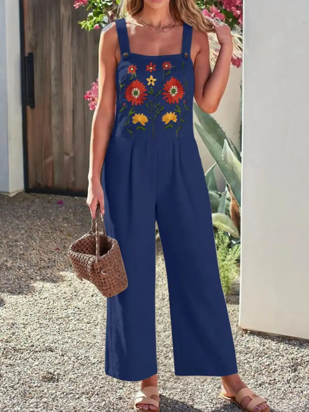 Polished Floral Wide Leg Jumpsuit