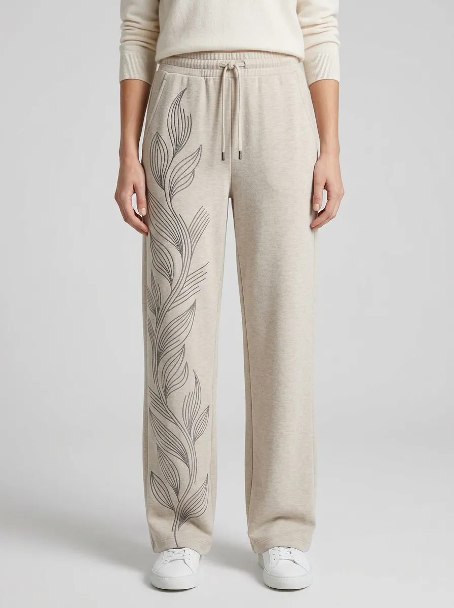 Women's Botanical Minimalist Leaf Graphic Sweatpants