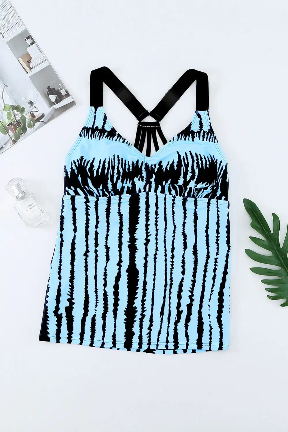 Swimwear Geometric Leopard Abstract Backless Sheath Active Bikinis Tops