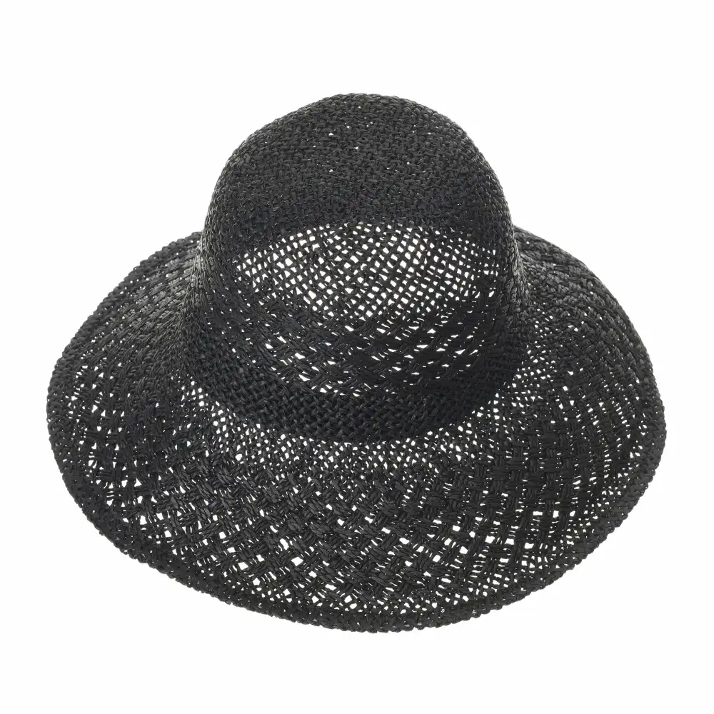 Straw Crochet Bow Accent Sun Hat