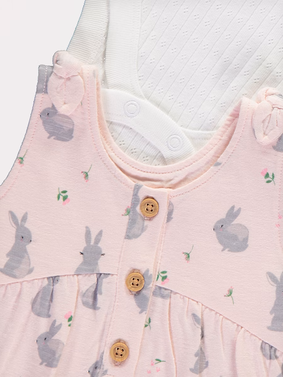Pink Easter Bunny Bodysuit and Romper Outfit detail 2