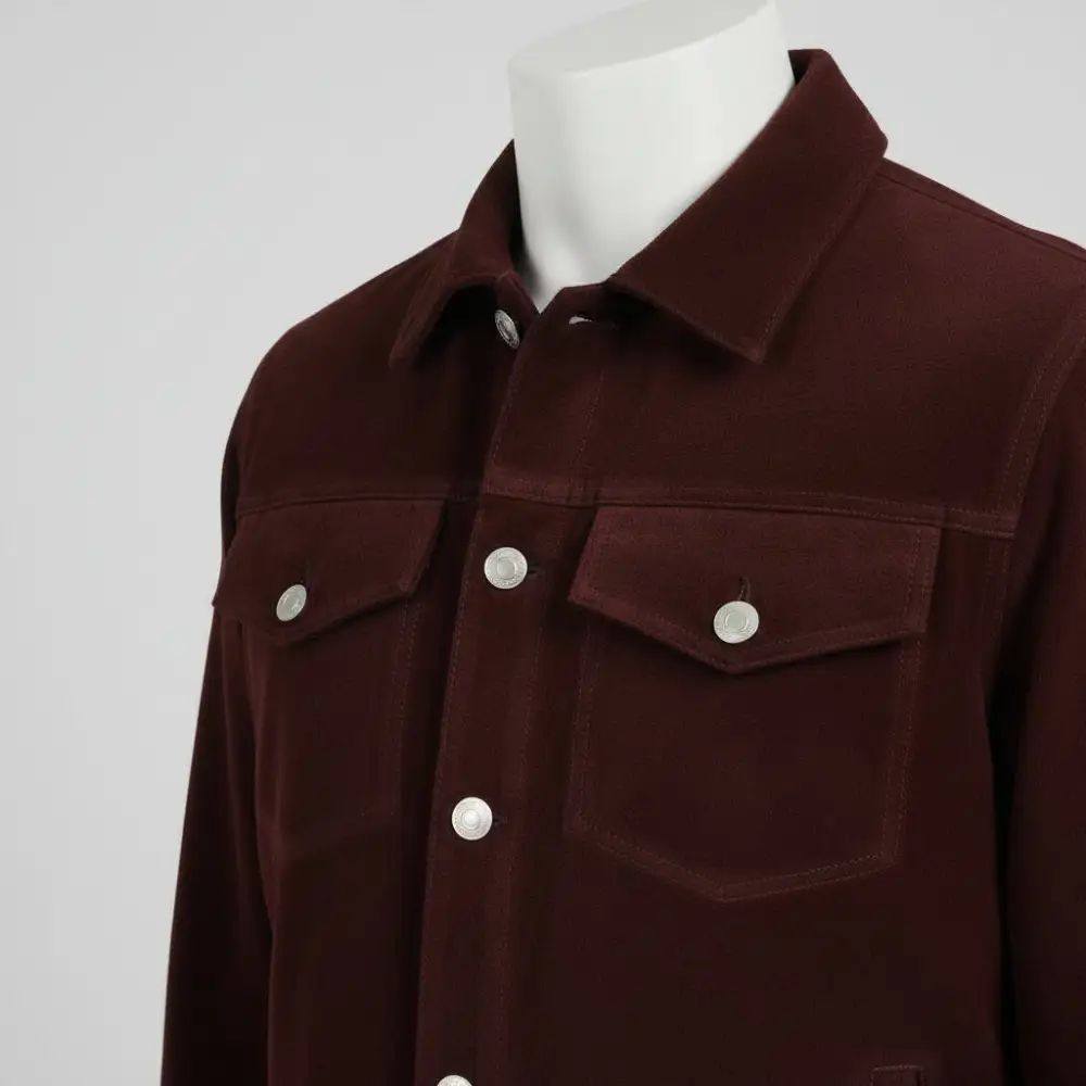 Structured Suede Trucker Jacket