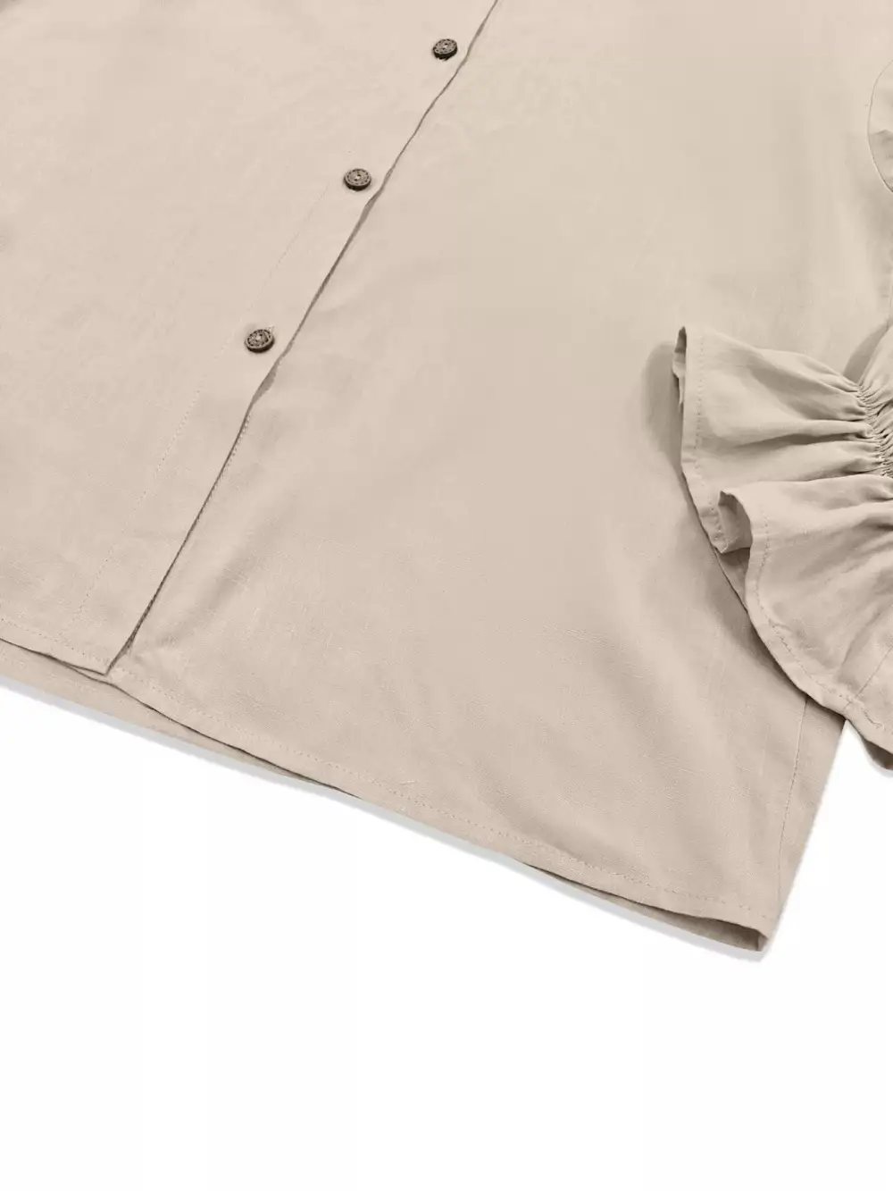 Button Down Flounce Sleeve Shirt