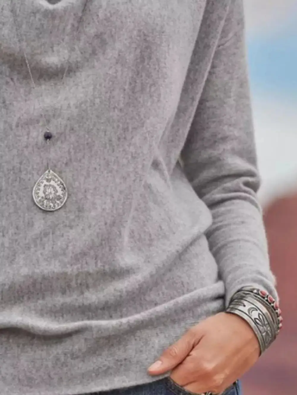 Cowl Neck Long Sleeve Top