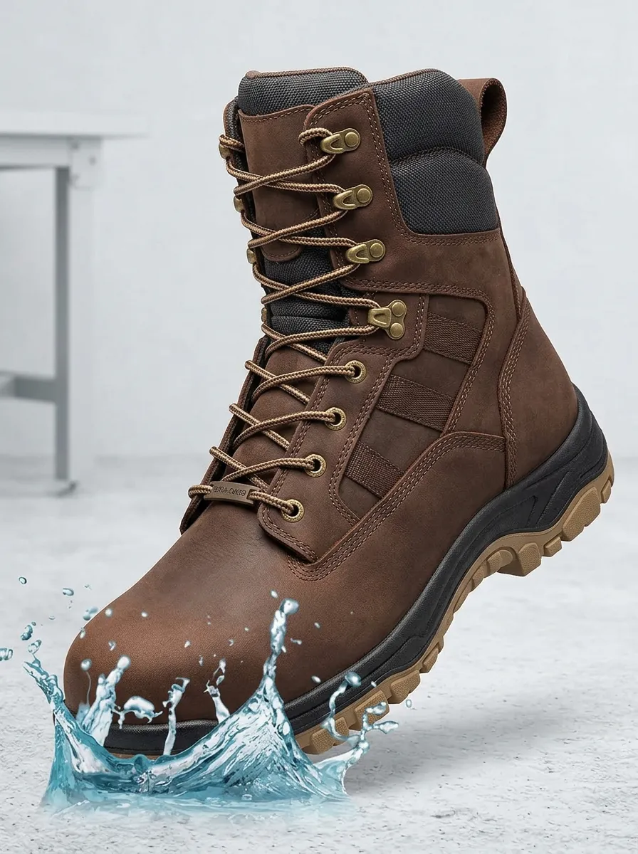 Field Tactical Leather-Look Men's Waterproof Work Boots