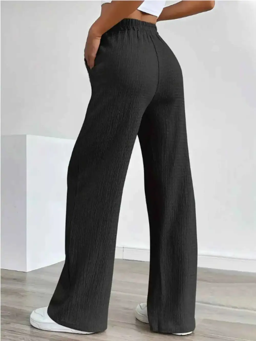 Texture Wide-Leg Pants