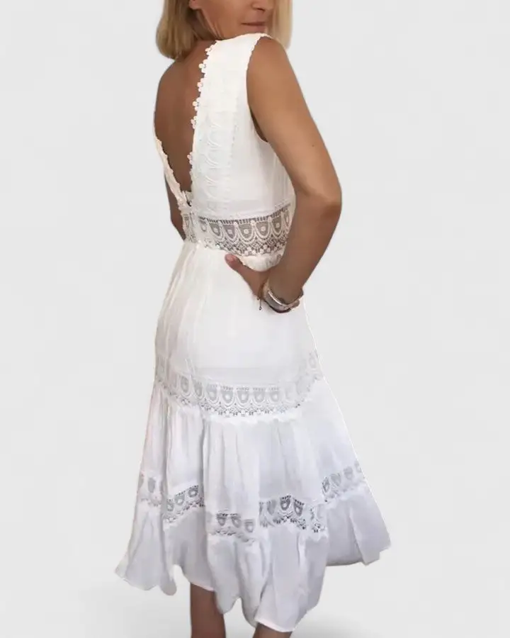  Sleeveless V Neck Dress