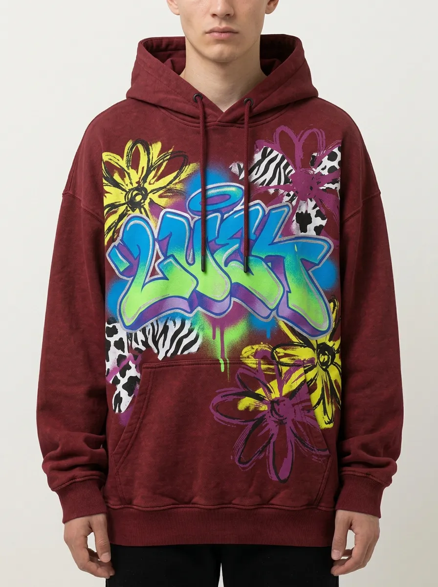 Unisex Streetwear Graffiti Floral Animal Print Graphic Graphic Hoodie
