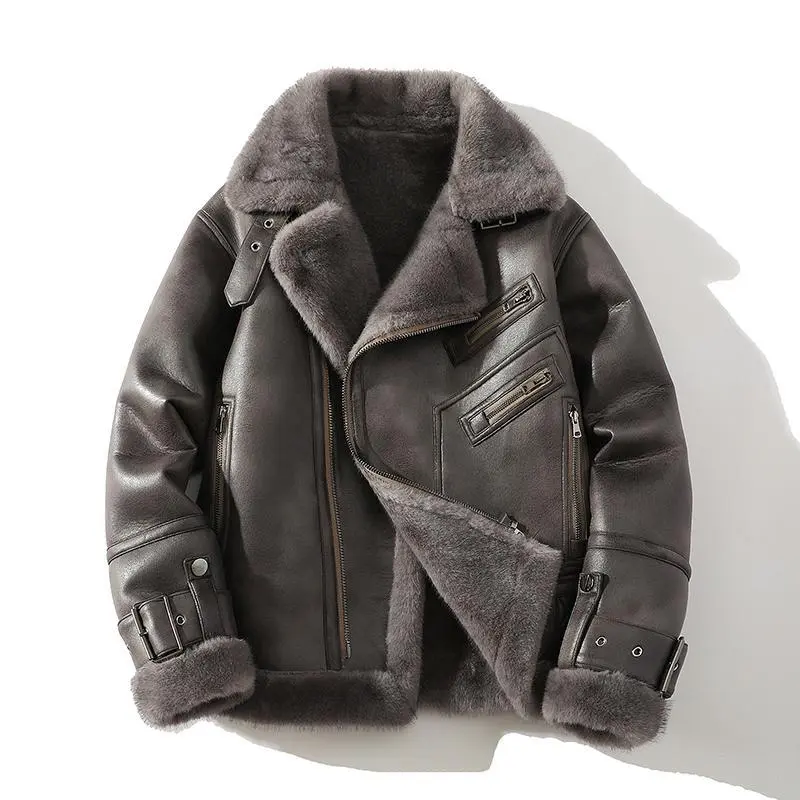 Textured Faux Leather Bomber Jacket