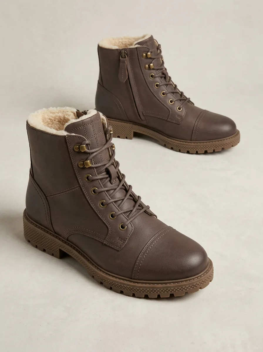 Active Faux Fur Lined Fur Lined Look Unisex Warm Boots