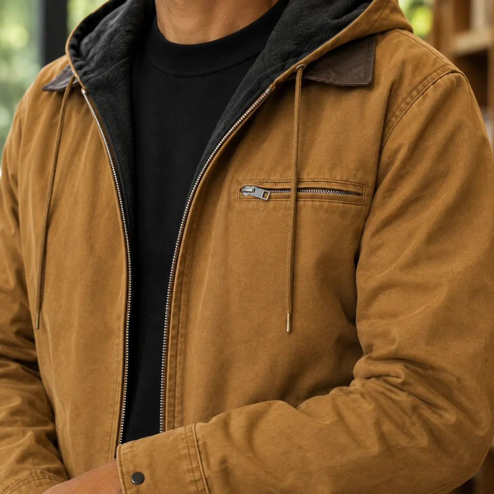 Fleece-Lined Hooded Jacket