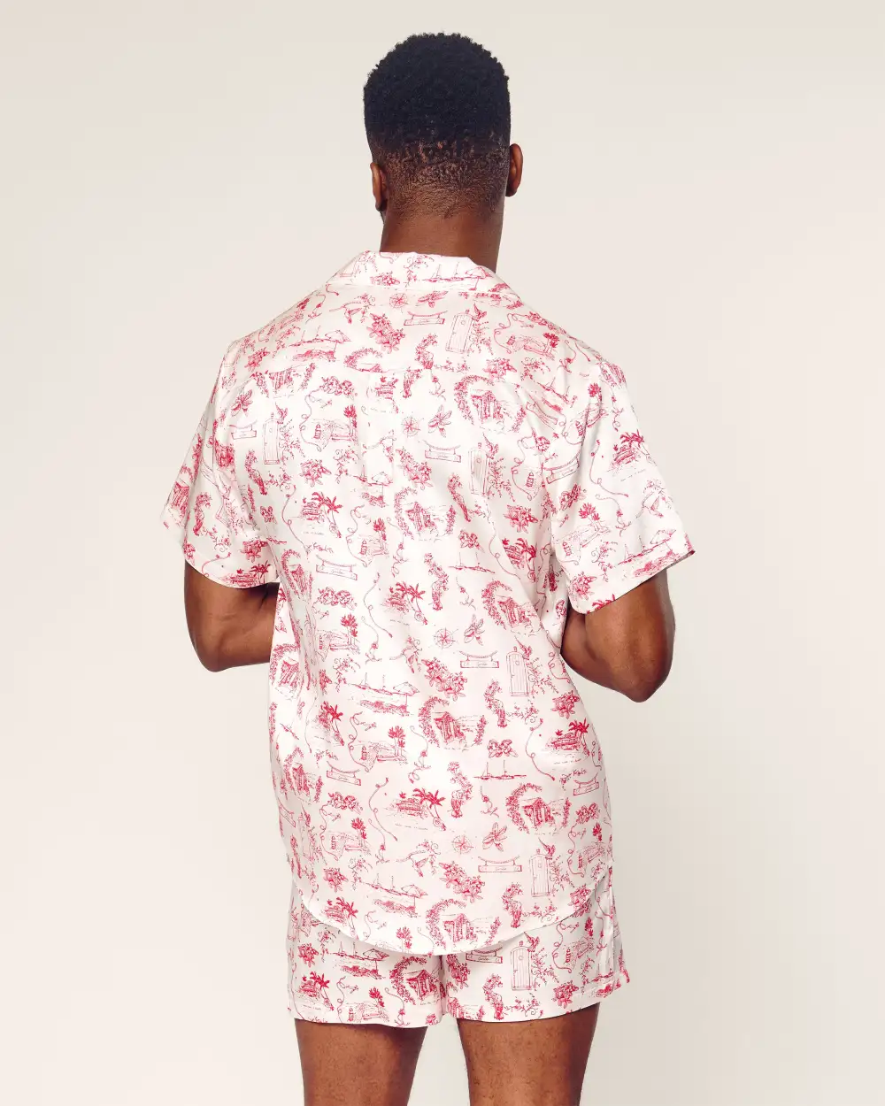 Silk Printed Pajama Short Set
