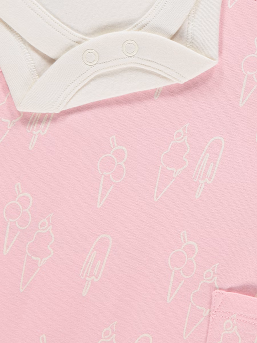 Pink Ice Cream Dungarees and Bodysuit Outfit detail 1
