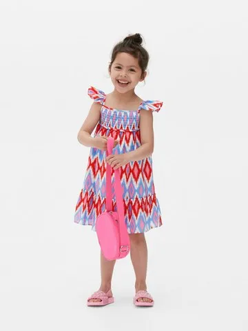 Geometric Print Trapeze Dress