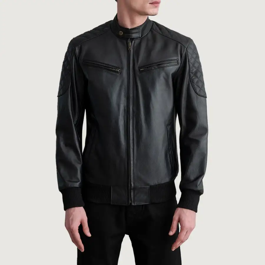 Men's Classic Bomber Leather Jacket
