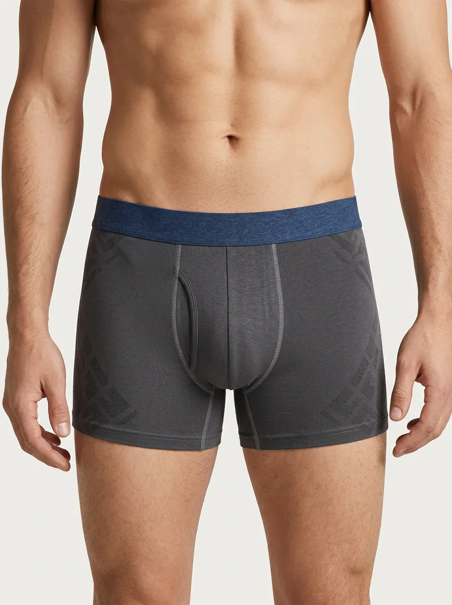 Athletic Comfort Geometric Pattern Boxer Briefs
