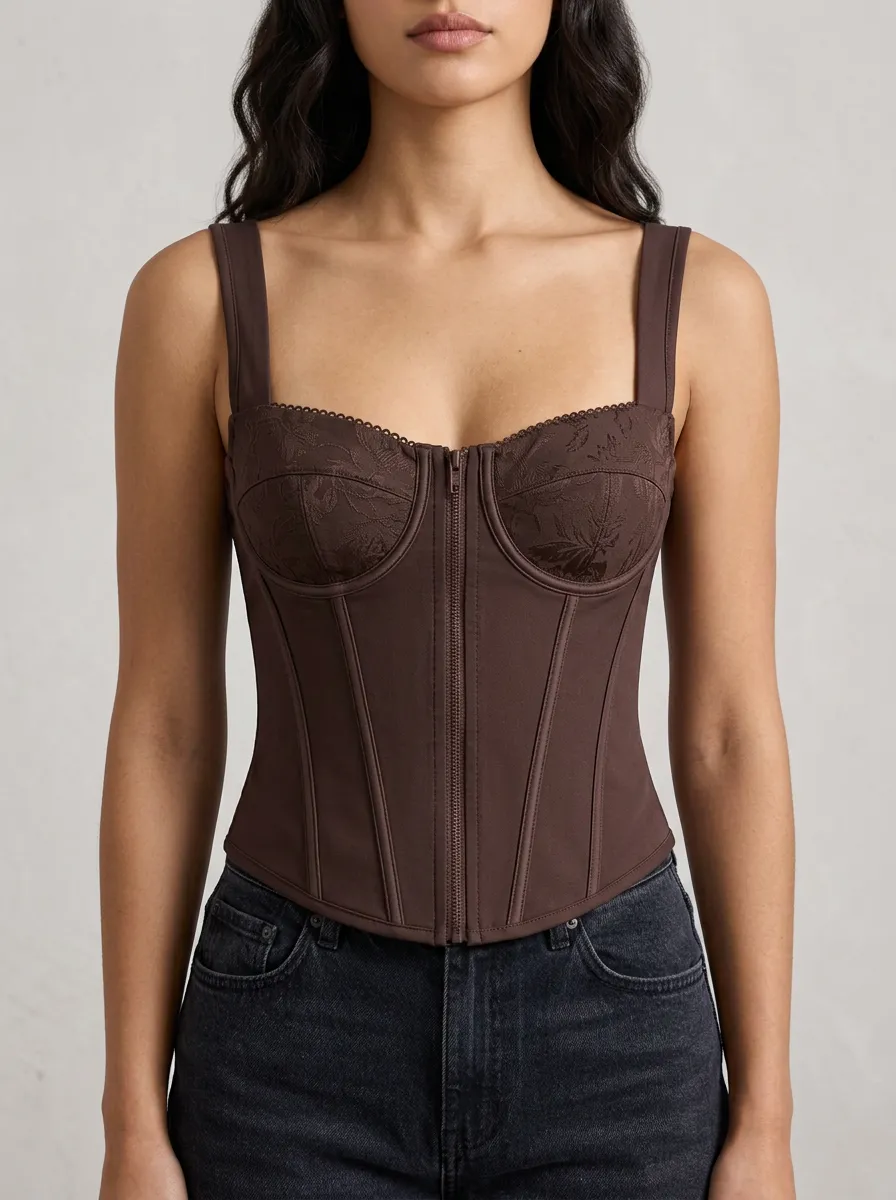 Floral-Lace Women's Corset Top