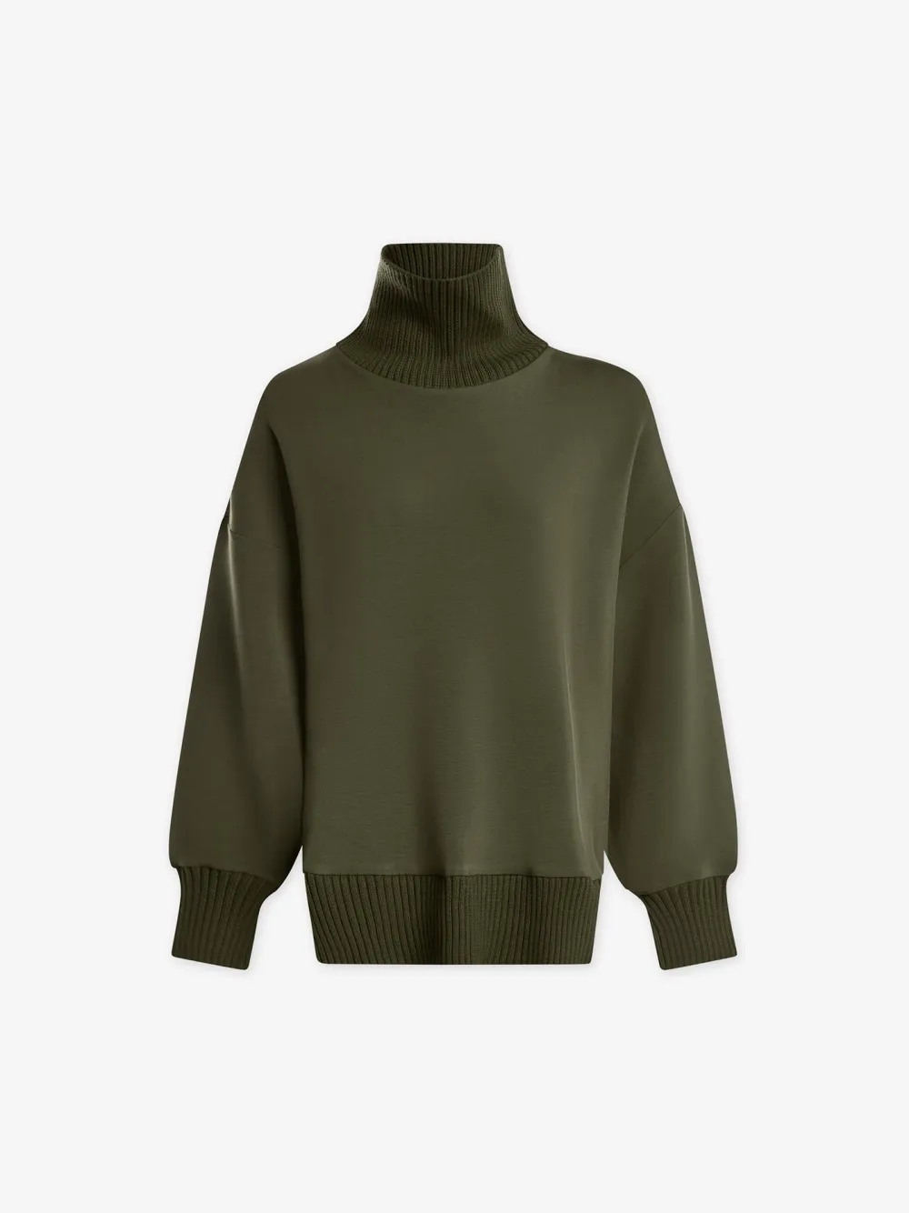 Elegant Turtleneck Textured Knit Sweatshirt