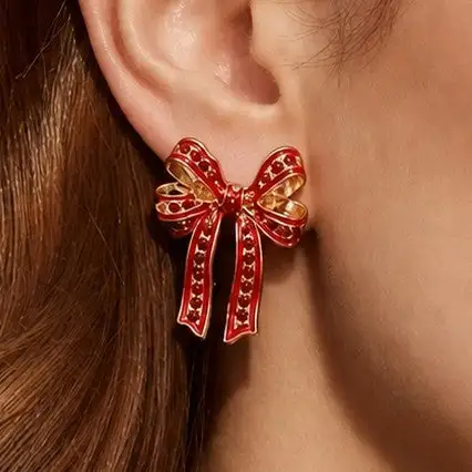 Charming Rhinestone Bow arrings