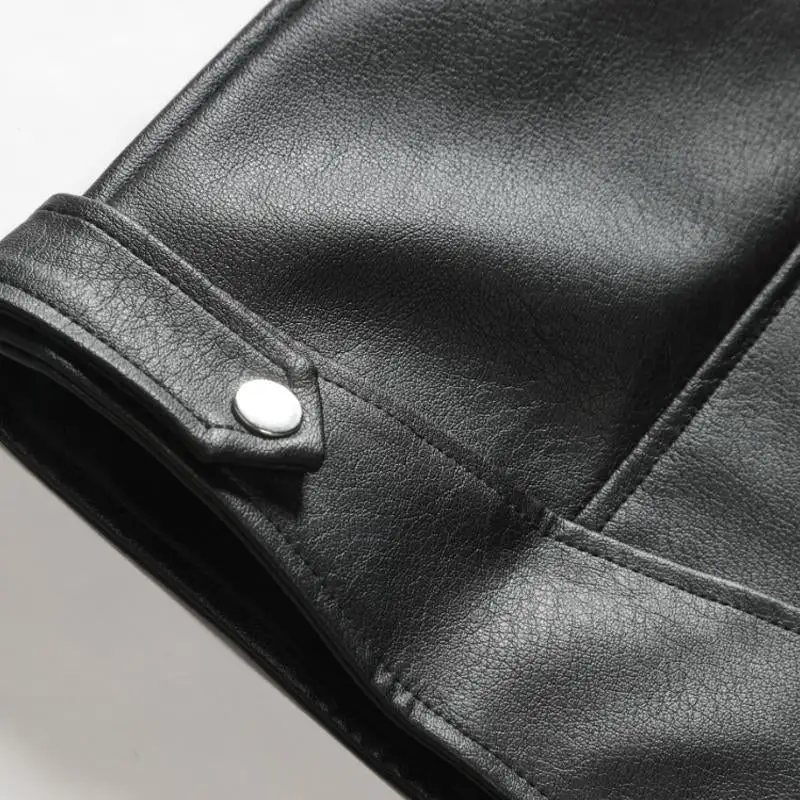 Leather Button Jacket
