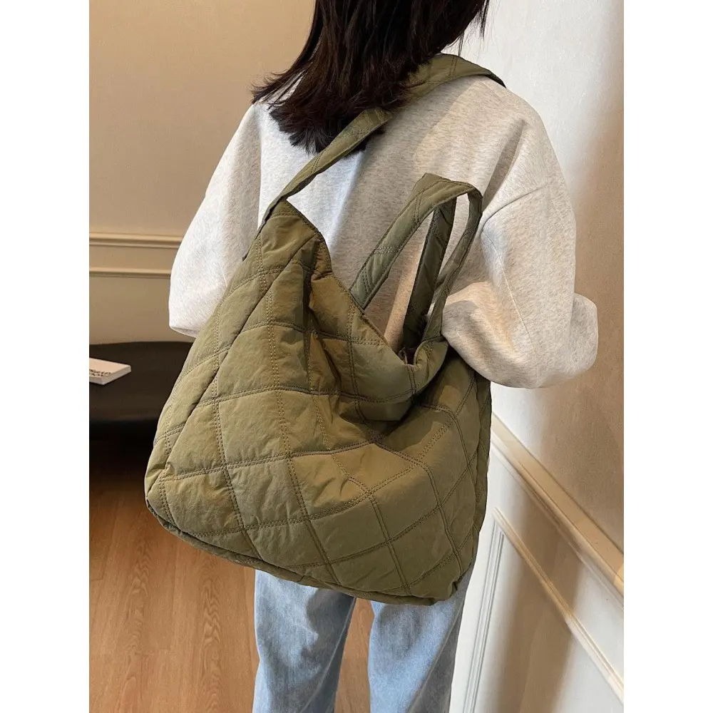 Quilted Pleated Hobo Bag