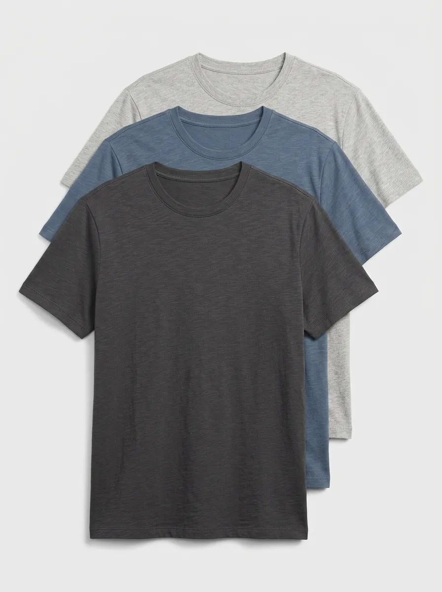 Crew-Neck Casual Men's Three-Pack Crew Neck T-Shirts