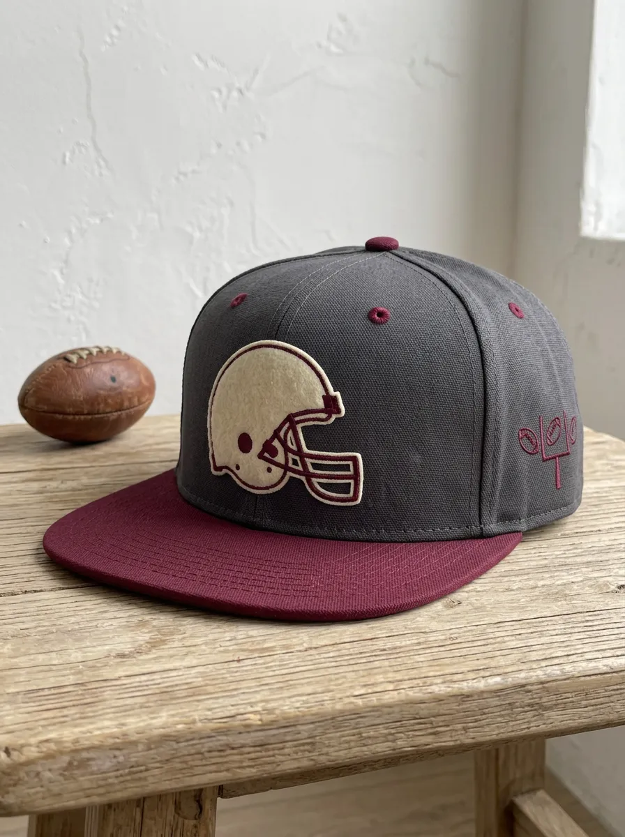 Men's Vintage Football Fan Helmet Logo Embroidered Snapback Cap