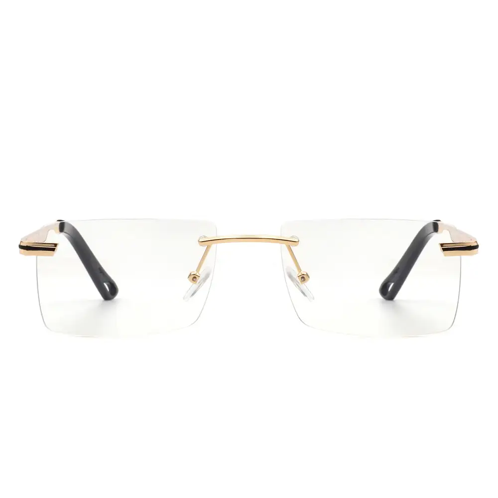 Smooth Rectangle Rimless Frame Sunglasses