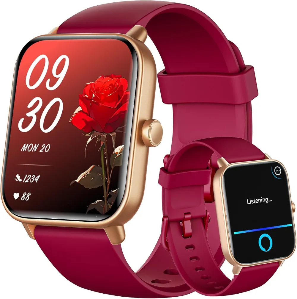 Smart Watch for Women Android & iPhone, Alexa Built-in, IP68 Waterproof Activity Fitness Tracker with Bluetooth Call (Answer/Make), 1.8