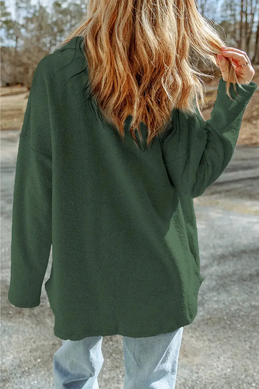 Button Front Pocketed Casual Jacket