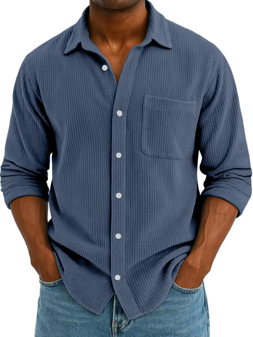 Clean Cut Corduroy Camp Collar Shirt
