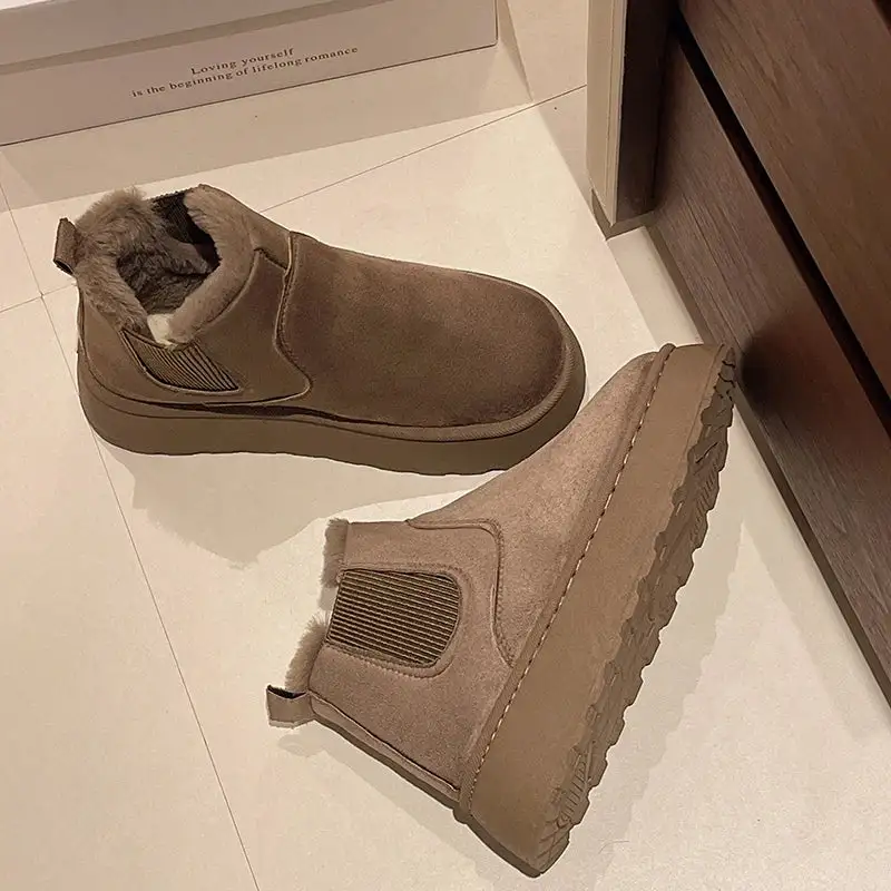 Plush-Lined Warm-Lined Ankle Boots