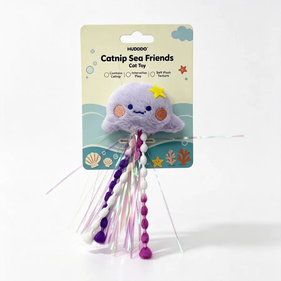 Soft Plush Cat Toy with Catnip Filling Bead Tassel Interactive Play Toy Reduce Boredom for Cats Kitten