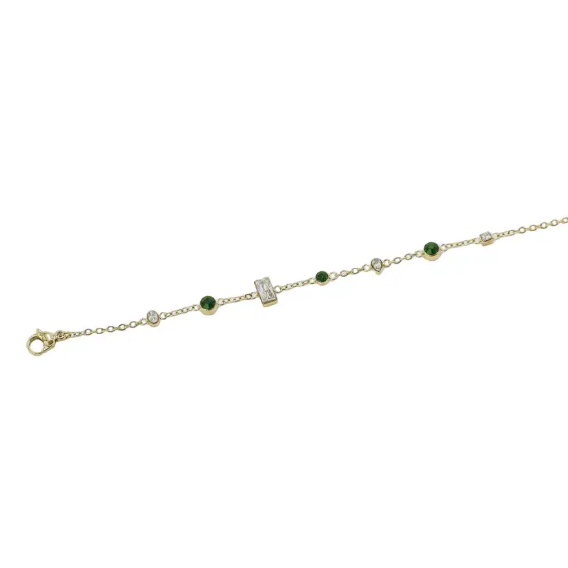 Seven Stone Zirconia Chain Bracelet