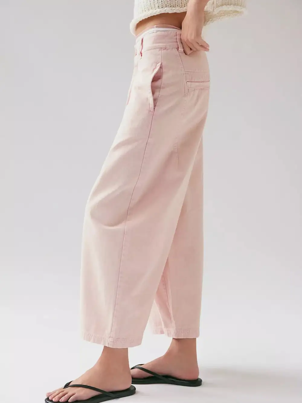 Wide-Leg Cropped Jeans