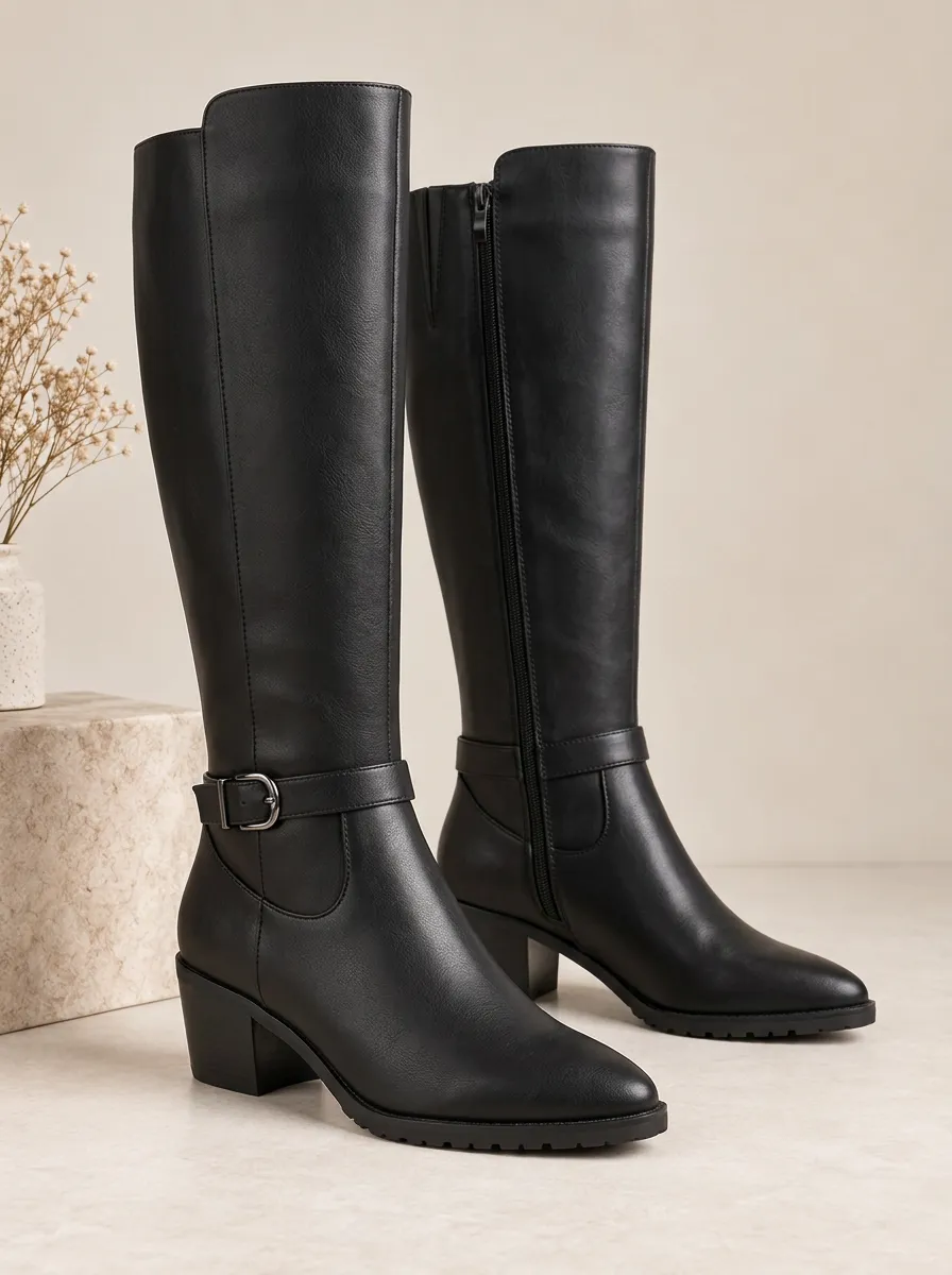 Women's Buckle Strap Trail Ready Knee High Boots