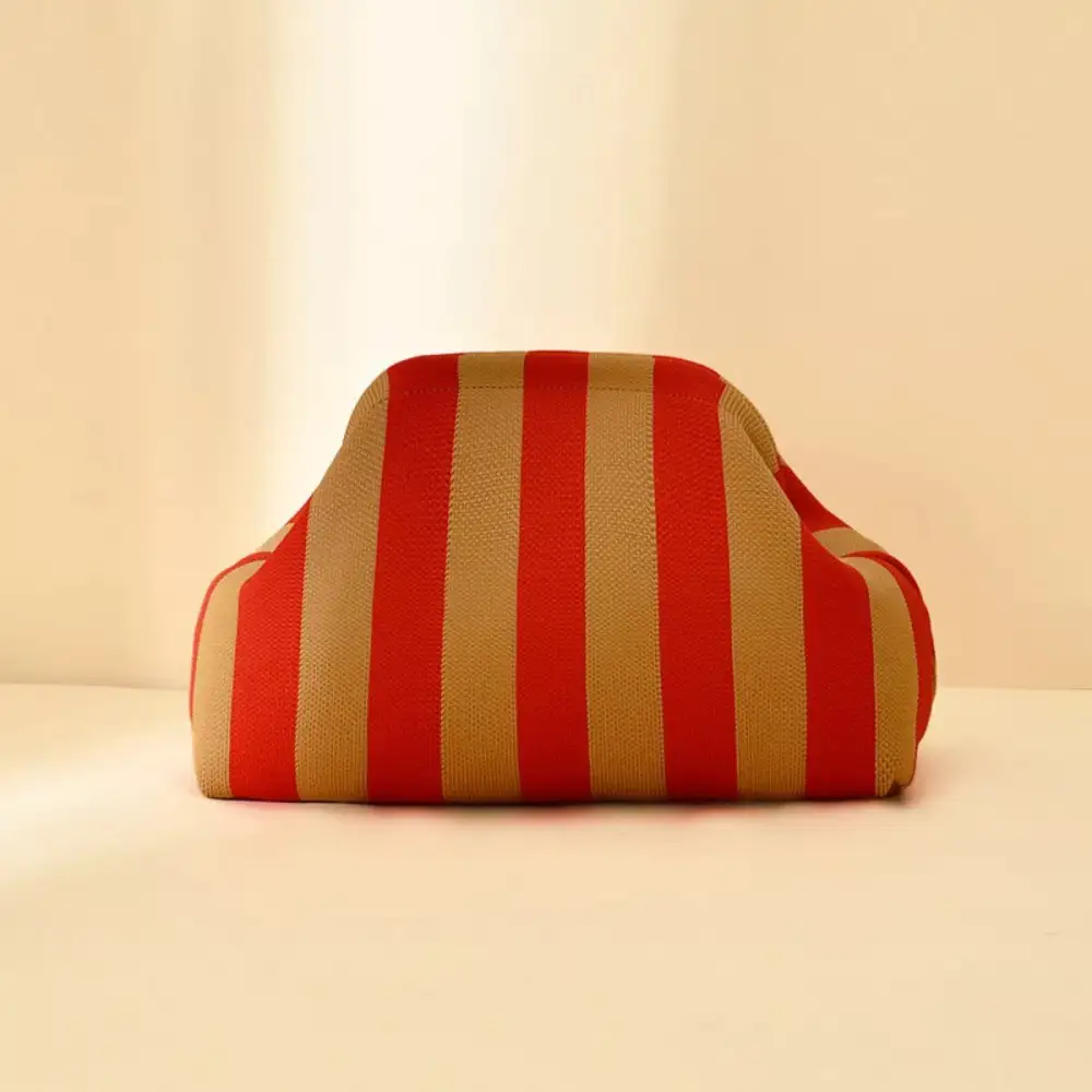 Portable Contrast Knit Clutch