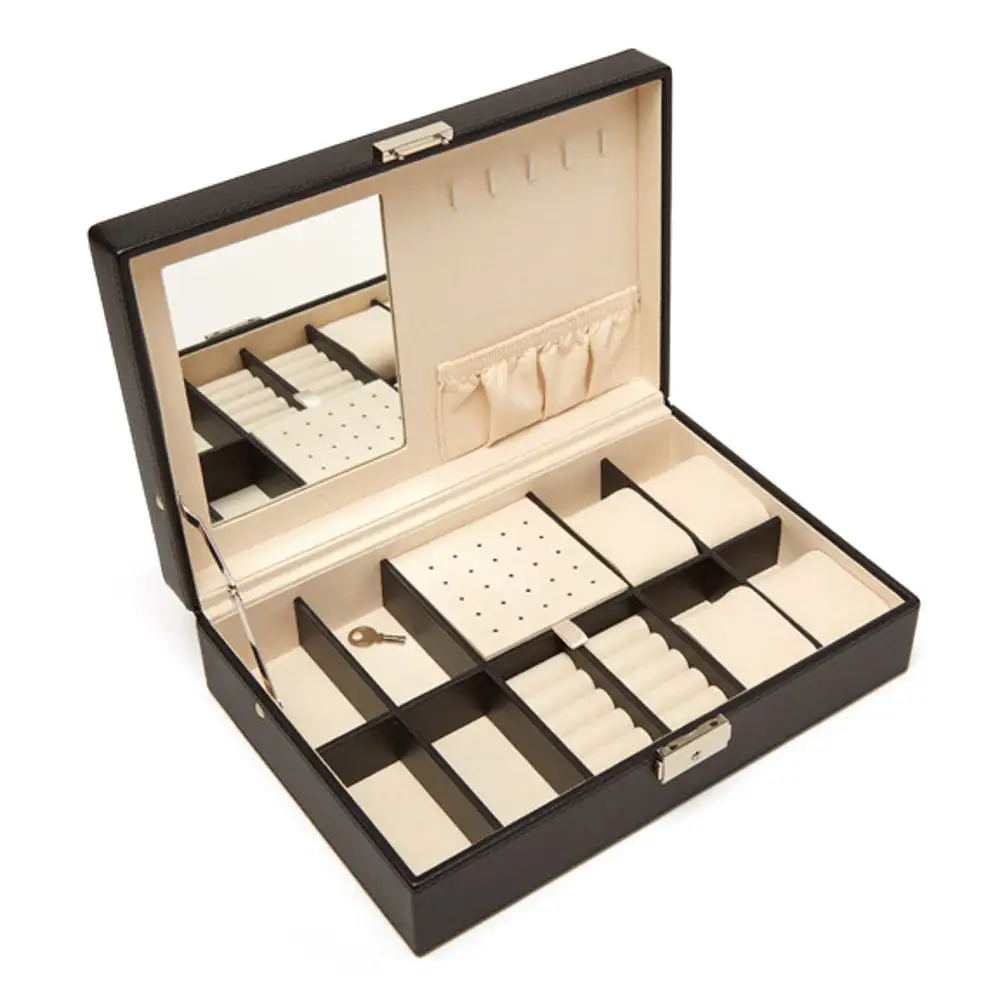 Mirror Lid Hinged Jewelry Storage Box