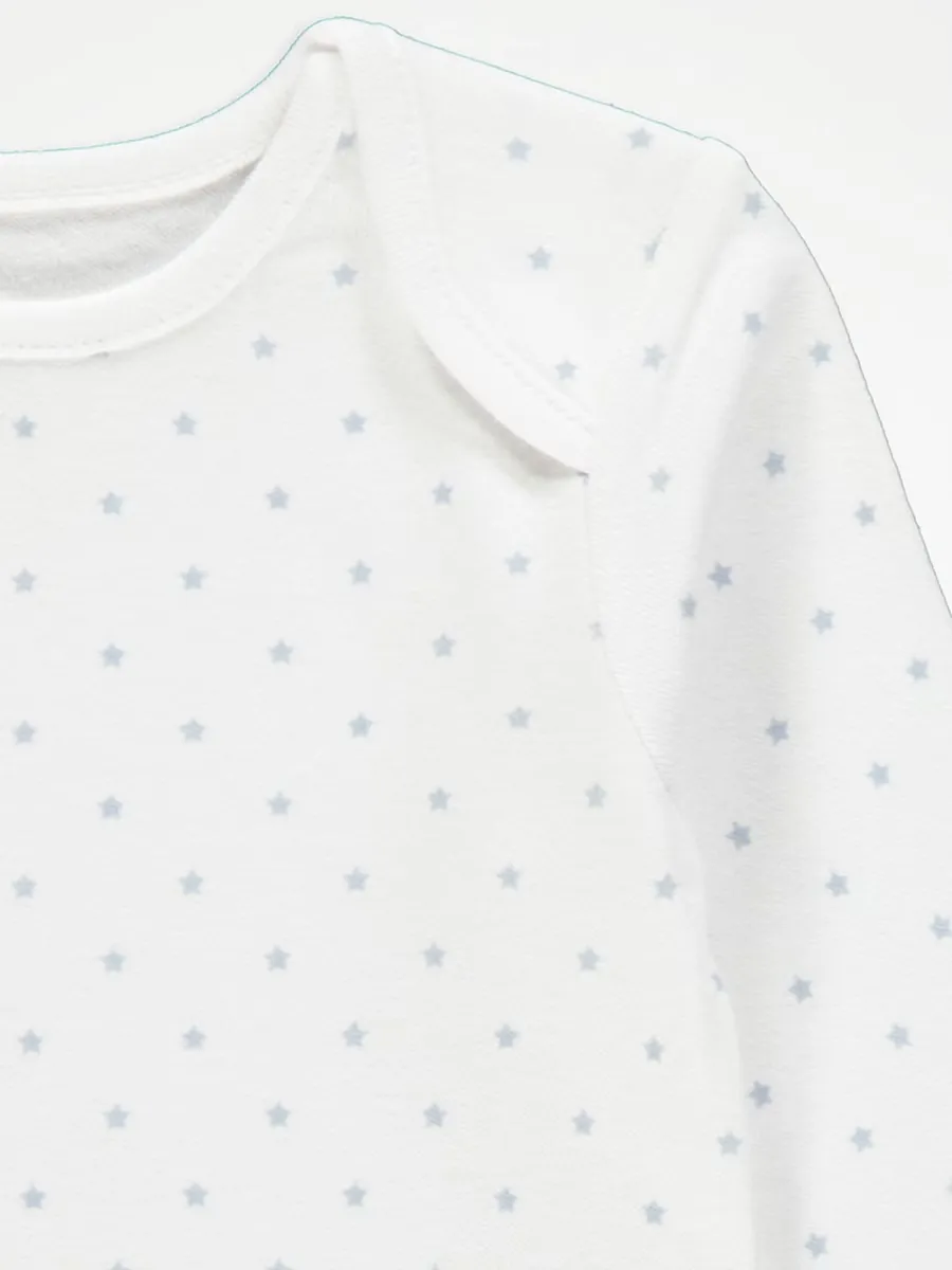 Blue Long Sleeve Bodysuits 3 Pack
