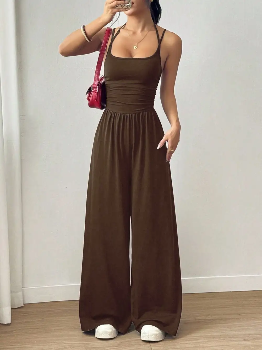 Sleeveless Wide Leg Casual Jumpsuit