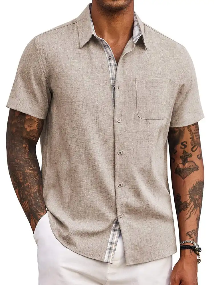 Plaid Collar Detail Shirt