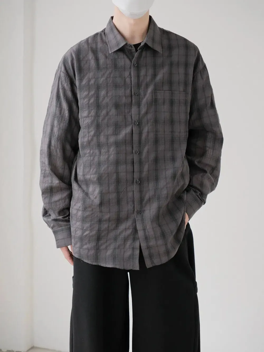 Faded Plaid Flannel Shirt