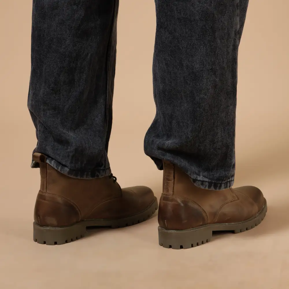 Men's Cap Toe Leather Everyday Boots