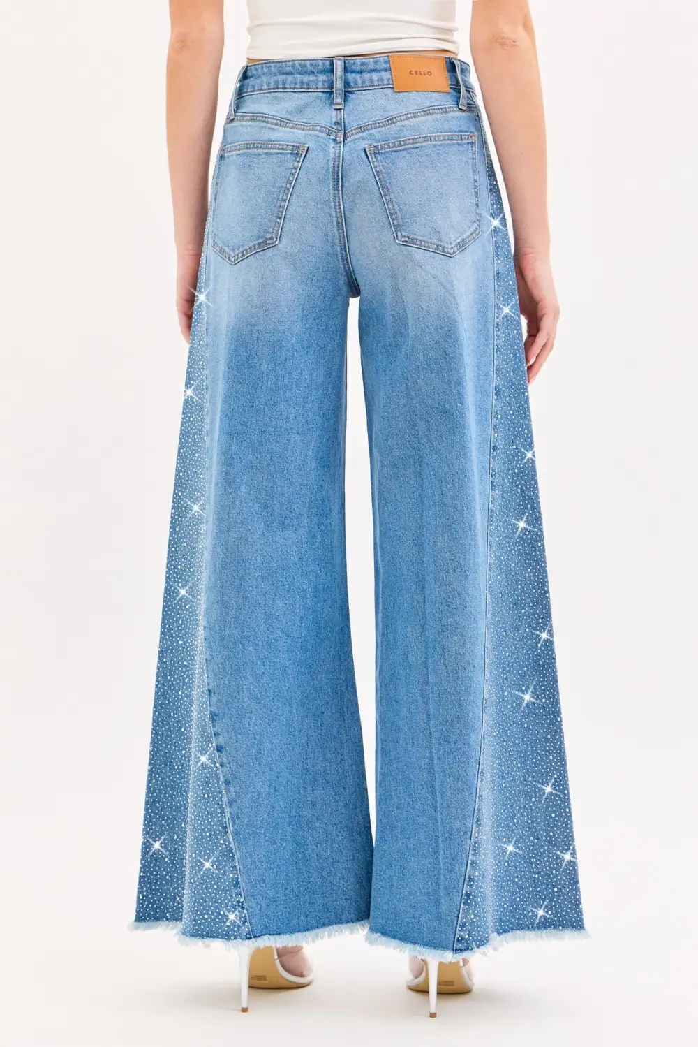 Embellished Relaxed Wide Leg Jeans