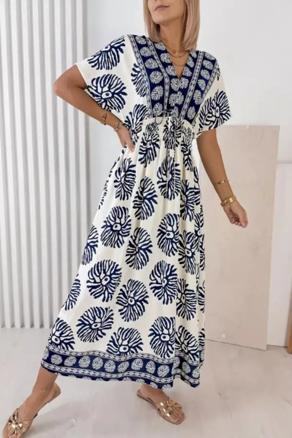 Everyday Floral Print V-Neck Dress