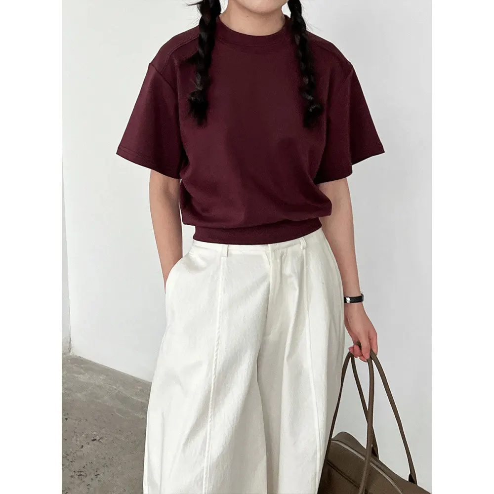 Relaxed Loose Backless Cropped T-Shirt