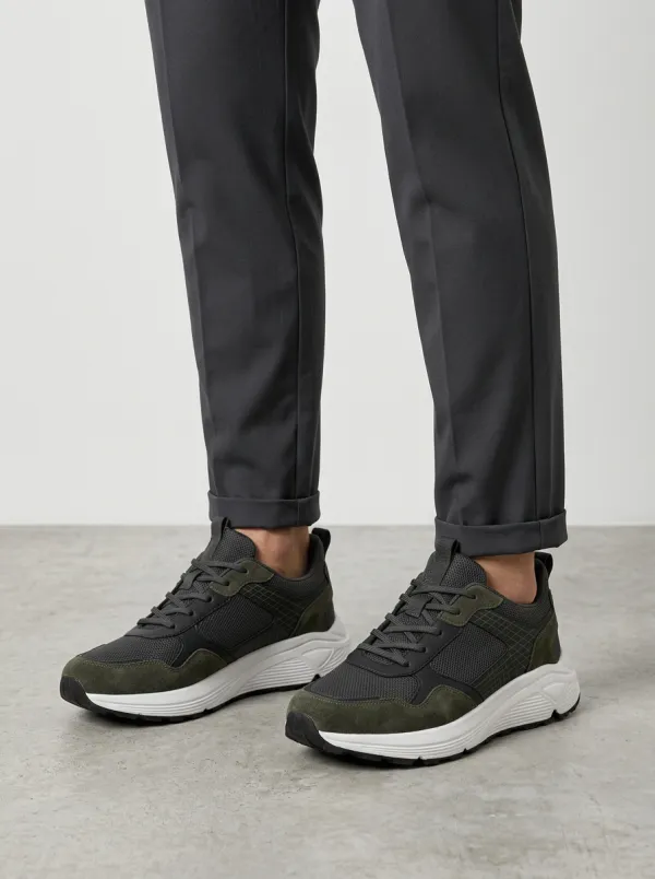 Men's Casual Outdoor Grid Pattern Print Sneakers